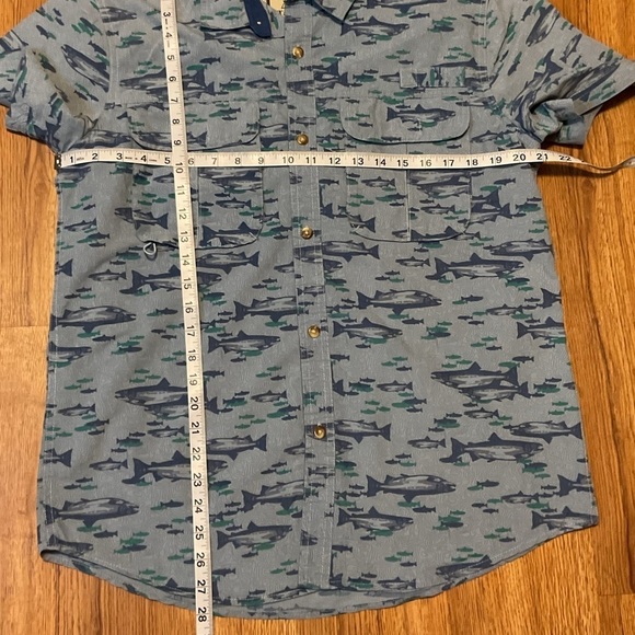 Tallwoods Vented Shirt Fishing Camping Blue Mesh Button Front EUC men Camouflage - Picture 8 of 8